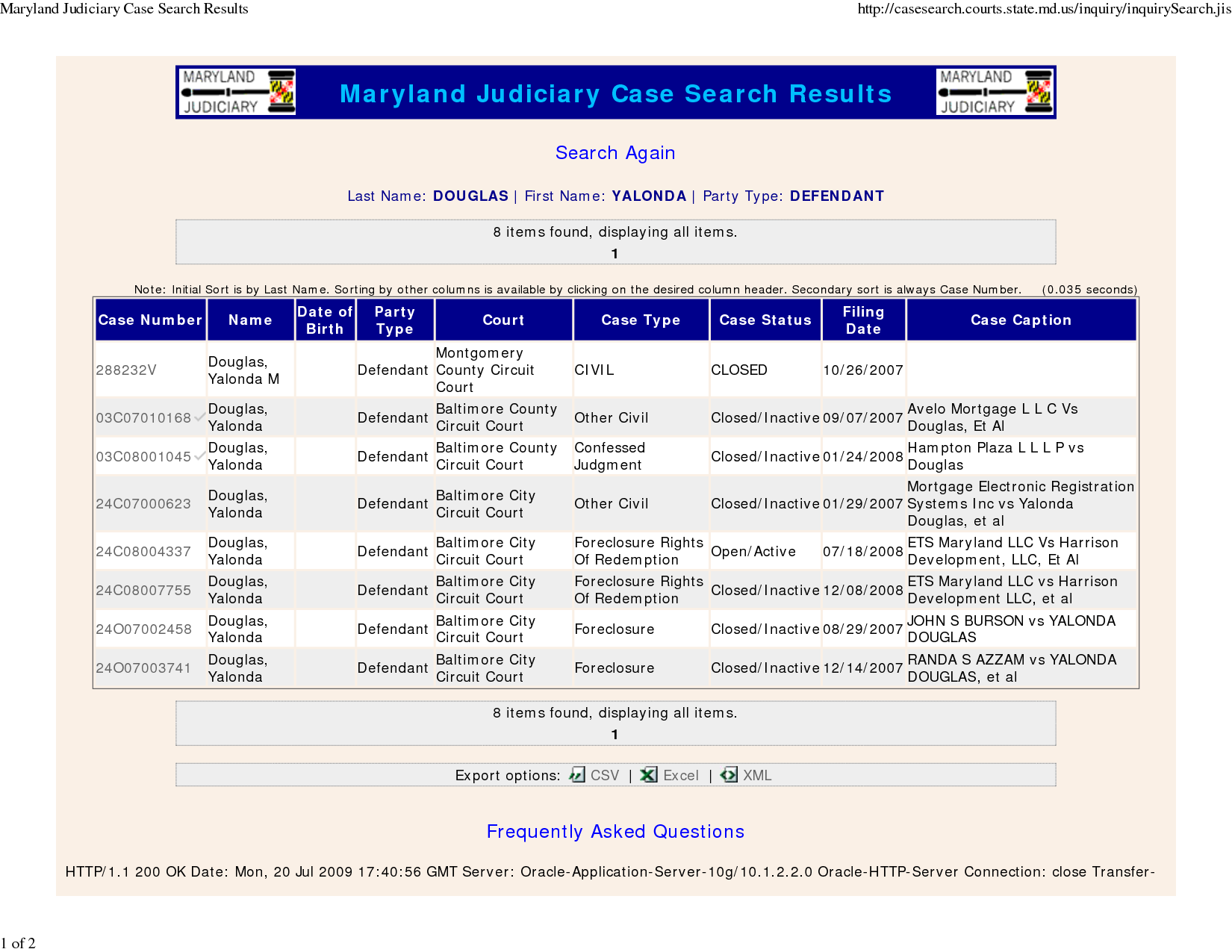 Maryland Judiciary Case Search : provident bank of maryland